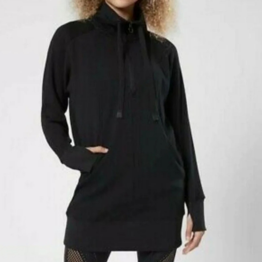 NWT Athleta Cozy Karma Black 1/4 Zip Sweater Dress XS